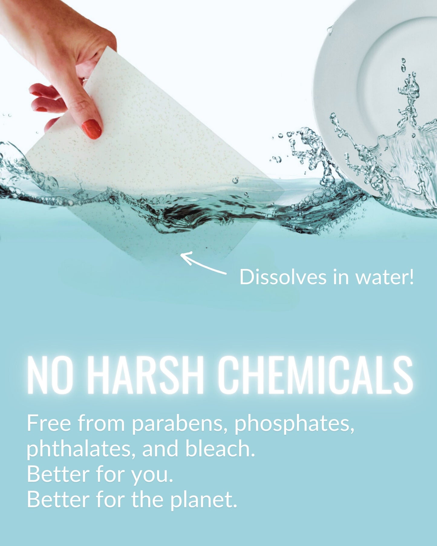 Dishwasher Detergent Sheets. Earth-Friendly Alternative to Pods, Liquids & Powders