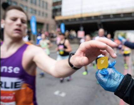 Edible Water Pods at the London Marathon